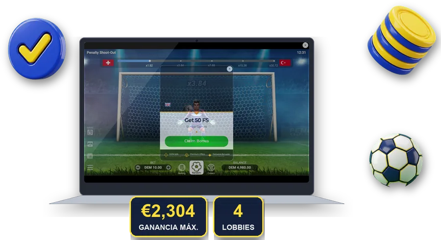 Penalty Shoot-Out en pantalla con las cifras clave de esta sección