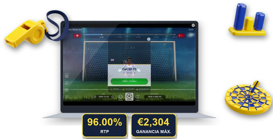 Penalty Shoot-Out en pantalla con las cifras clave de esta sección