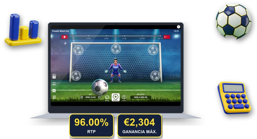 Penalty Shoot-Out en pantalla con las cifras clave de esta sección