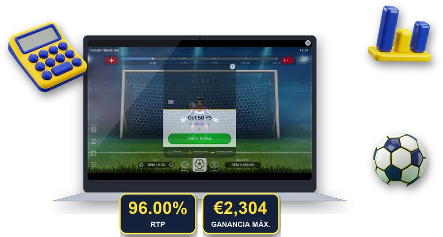 Penalty Shoot-Out en pantalla con las cifras clave de esta sección